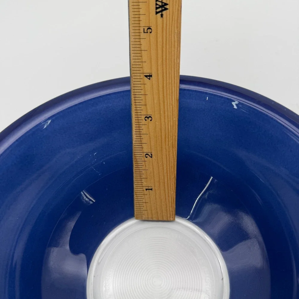 Set of 3 Vintage PYREX Blue Glass Nesting Mixing Bowls Clear Bottoms 322 323 325